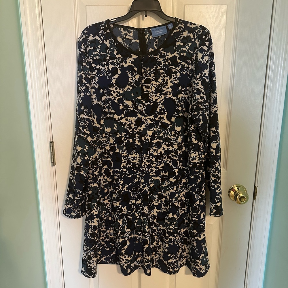 Blue Floral Dress with Keyhole